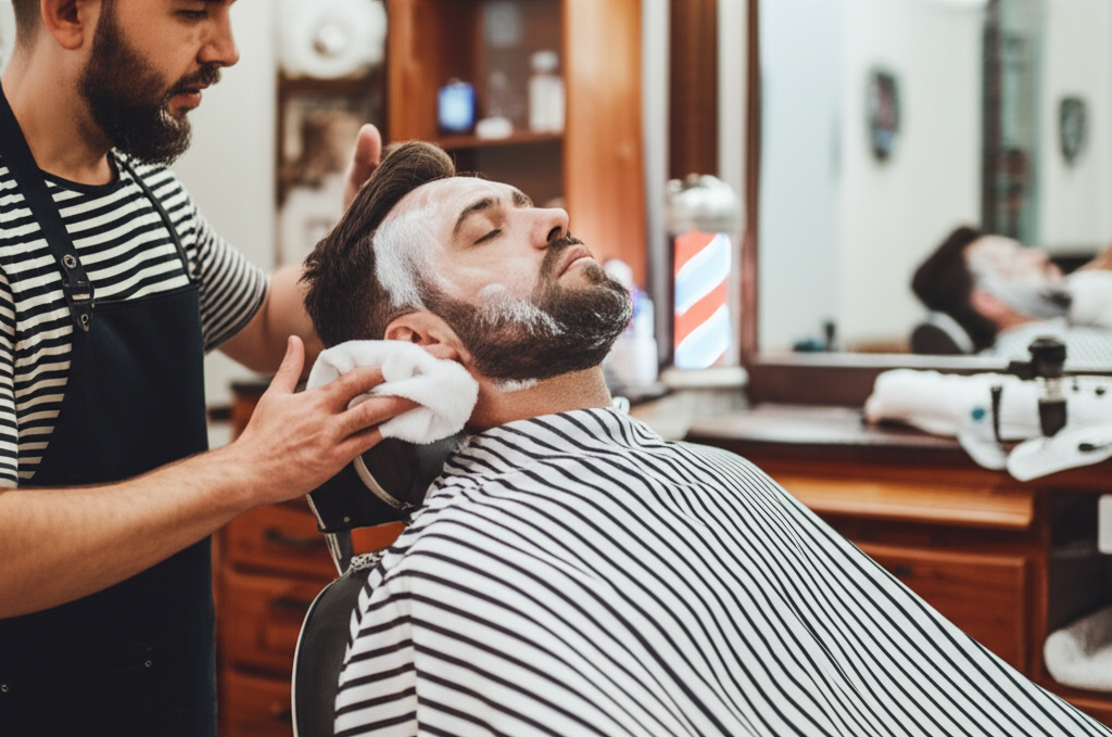 Hot towel shave service